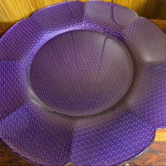 Purple Flower Shaped Serving Platter 13 1/2" - Picture 2 of 4